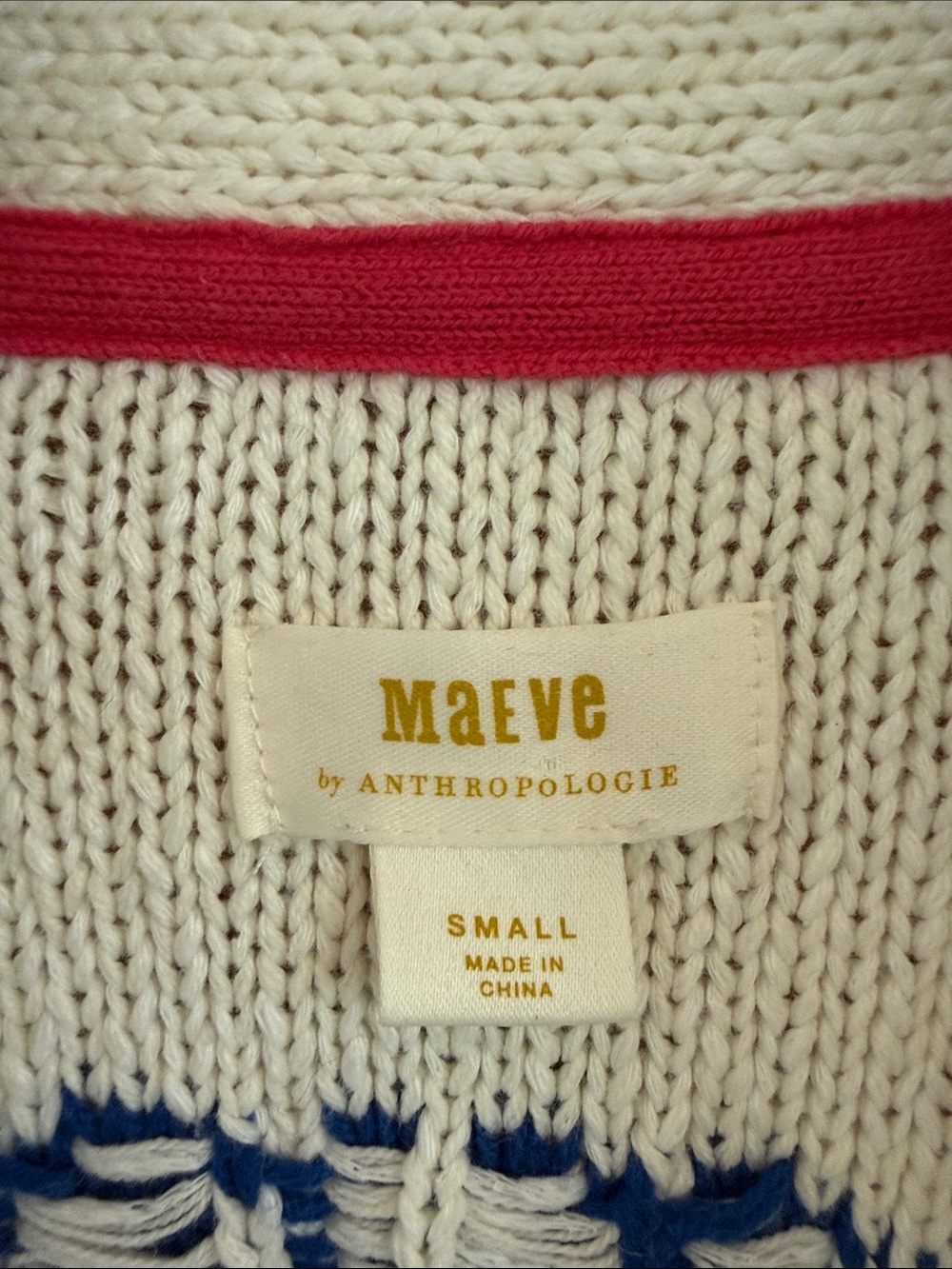 Anthropologie Maeve Lobster Cardigan Sweater Cream Color size Small - Picture 9 of 16